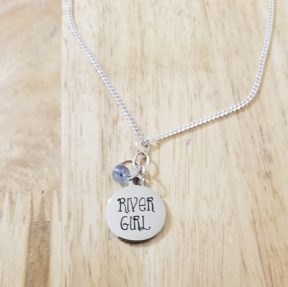 Handcrafted Silver Plated 'River Girl' Necklace with Quartz
